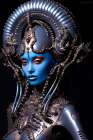 Cyborg alien woman. AI Generated. Art Print